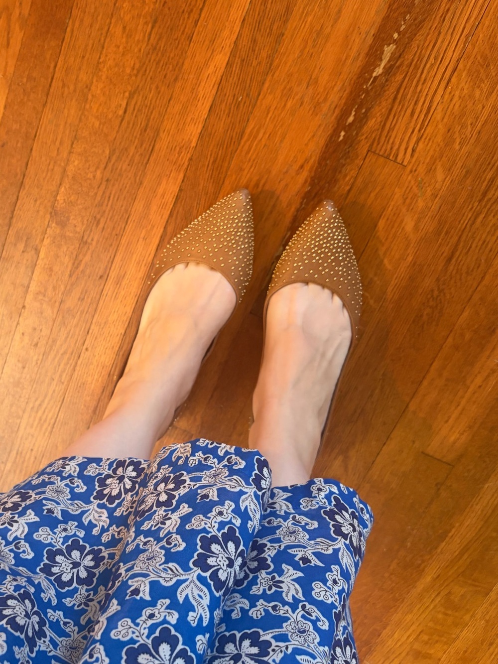Boden Studded Pointed-Toe Women’s Flats - Tan 9.5 41